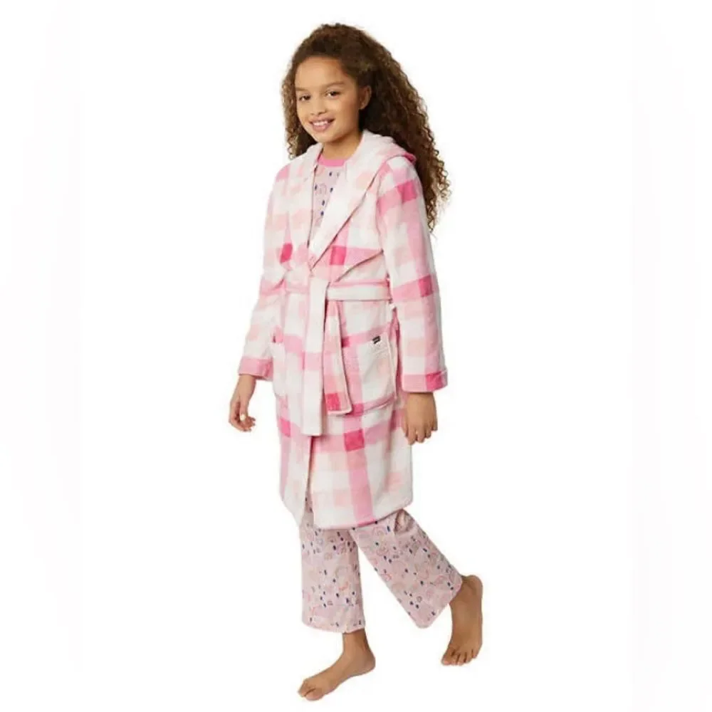 Eddie Bauer Girls 3-Piece Cozy Plush Robe and Pajama Lounge Sleep Set Size XS